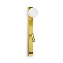 Arandela Moderna LED Duo 6w Dourada 42cm com Interruptor Bivolt