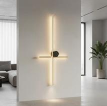 Arandela Moderna Minimalista 2 Perfis Perpendiculares LED Integrado - 80cm Arandela Moderna Minimalista 2 Perfis Perpendiculares LED Integrado - 80cm