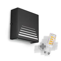 Arandela Moderna Parede Externa Slim 2 focos M3 PRETA + LED Arandela Moderna Parede Externa Slim 2 focos M3 PRETA + LED