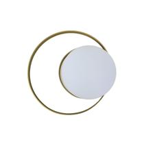 Arandela Moderna Saturno Com Dois Círculos e Globo - Dourado - Studio Casa Center