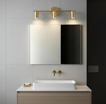 Arandela moderna slim linear minimalista metálica p/3 dicroicas - 60cm