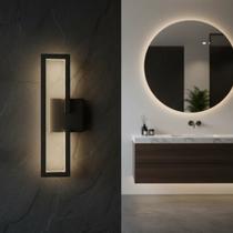 Arandela Moderna Slim Minimalista Geométrica Retangular Perfis LED Integrado 45x20cm