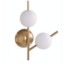 Arandela Neolus com Globo Branco e Metal Dourada New Line AR1459 Arandela Neolus com Globo Branco e Metal Dourada New Line AR1459