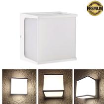 Arandela New Home Quadrada 8W 3000K Ip65 A Prova Água Branco Arandela New Home Quadrada 8W 3000K Ip65 A Prova Água Branco