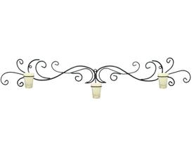 Arandela Ondas 99 cm Decoração Parede Ferro Porta Vela