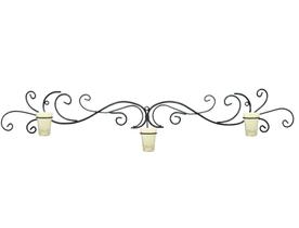 Arandela Ondas 99 cm Decoração Parede Ferro Porta Vela