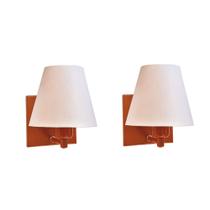 Arandela parede acabamento cobre interruptor Cúpula tecido 100%algodão cor creme Arandela parede acabamento cobre interruptor Cúpula tecido 100%algodão cor creme