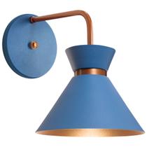 Arandela Parede Berlin 15cm Azul C/ Cobre Arandela Parede Berlin 15cm Azul C/ Cobre