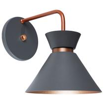 Arandela Parede Berlin 15cm Cinza C/ Cobre Arandela Parede Berlin 15cm Cinza C/ Cobre