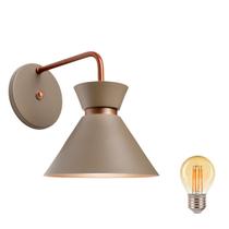 Arandela Parede Berlin 15cm Fendi C/ Cobre + Led G45 Retrô Arandela Parede Berlin 15cm Fendi C/ Cobre + Led G45 Retrô