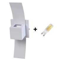 Arandela Parede Box Aba Inter/ Externo Branco+Lâmpada Led G9