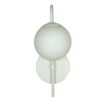 Arandela Parede Curva Globo 12 Jabuticaba Branco Fosco