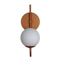 Arandela Parede Curva Globo 12 Jabuticaba Cobre Fosco