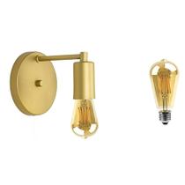 Arandela Parede Interna Quarto Quarto Dourado + Lâmpada St64