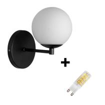 Arandela Parede Jabuti Bola Globo Sala Cama Preto + Lâmpada