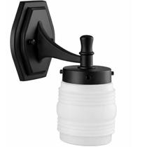 Arandela Parede Jardins com Globo Timoneiro Leitoso 16x28cm Preto Bivolt E27 Dital