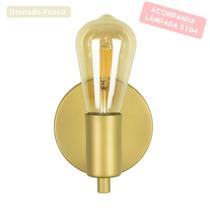 Arandela Parede Napoli Dourada Cabeceira Led Filamento ST64