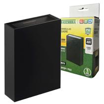 Arandela Parede Preta 4W Luz Quente 3000K 2 Fachos IP65
