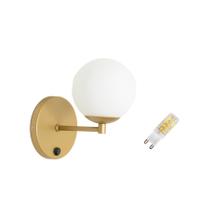 Arandela Parede Quarto c/ Interruptor Botão Dourado + Led Arandela Parede Quarto c/ Interruptor Botão Dourado + Led