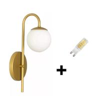 Arandela Parede Quarto Sala Moderna Dourado + Lampada Led G9