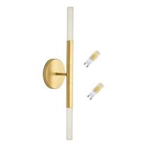 Arandela Parede Slim 2 Difusores Luxo Dourada + 2 Lâmpadas G9