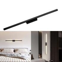 Arandela Parede Slim 65cm Cor Preta Comprida Linear Led 110/220v 12W Luz Indireta Corredor Sala Ambiente Moderno - Modelo Slim Elegance Arandela Parede Slim 65cm Cor Preta Comprida Linear Led 110/220v 12W Luz Indireta Corredor Sala Ambiente Moderno - Modelo Slim Elegance