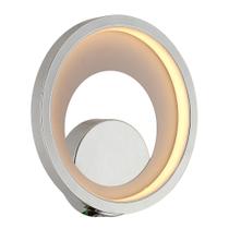 Arandela/Plafon Loop Cromado e Branco LED 10W 3000K Bivolt HM006CR Bella