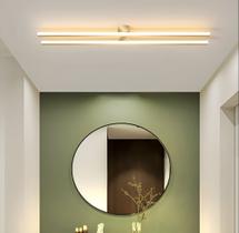 Arandela / Plafon sobrepor moderno slim minimalista 2 perfis lineares LEd integrado - 100cm