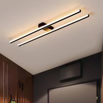 Arandela / Plafon sobrepor moderno slim minimalista 2 perfis lineares LEd integrado - 80cm