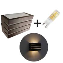 Arandela Policarbonato Marrom 2 Focos + Lâmpada Led G9 5w Arandela Policarbonato Marrom 2 Focos + Lâmpada Led G9 5w