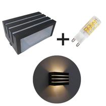 Arandela Policarbonato Preta 2 Focos + Lâmpada Led G9 5w Arandela Policarbonato Preta 2 Focos + Lâmpada Led G9 5w