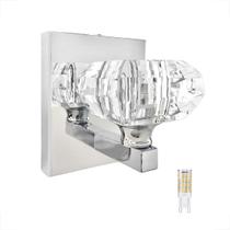 Arandela Prata De Cristal Interna Quarto Cindy Bet41 + Led Arandela Prata De Cristal Interna Quarto Cindy Bet41 + Led