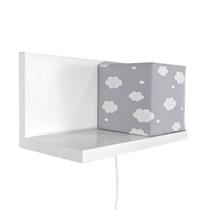 Arandela Prateleira Branca Cubinho Cinza Quarto Bebê Infantil Menino Menina Arandela Prateleira Branca Cubinho Cinza Quarto Bebê Infantil Menino Menina