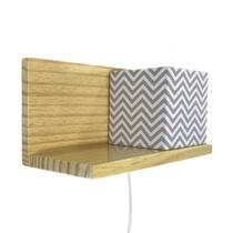 Arandela Prateleira Pinus Cubinho Cinza Quarto Bebê Infantil Menino Menina Arandela Prateleira Pinus Cubinho Cinza Quarto Bebê Infantil Menino Menina