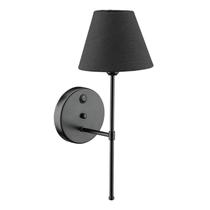 Arandela Preta com Cupula Preta 44cm para 1 Lâmpada E27 Dital