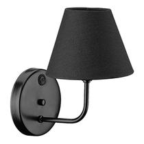 Arandela Preta com Cupula Preta para 1 Lâmpada E27 DITAL