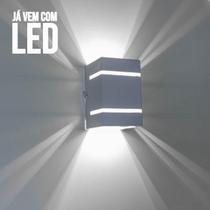 Arandela Preta + LED 5W 6000K luminária Externa Parede Muro 2 Focos Frisos Fachos St327