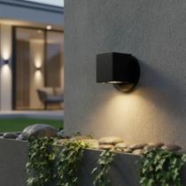 Arandela Quadrada Dicroica Mr16 7x7 Canopla 12cm Externa Para Muro Parede Corredor - PRETO Arandela Quadrada Dicroica Mr16 7x7 Canopla 12cm Externa Para Muro Parede Corredor - PRETO