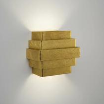 Arandela quadrada facho duplo Zurique folheada ouro 15x13x10 cm 1 bocal G9 Conti iluminação Arandela quadrada facho duplo Zurique folheada ouro 15x13x10 cm 1 bocal G9 Conti iluminação