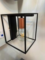 Arandela quadrada metal preto com cobre cod. QAR1358 1E27 bivolt 16x21 cm - Studioluce Arandela quadrada metal preto com cobre cod. QAR1358 1E27 bivolt 16x21 cm - Studioluce