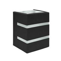 Arandela Quadro Aleta 2 Fachos Lente Vidro Preto Blumenau
