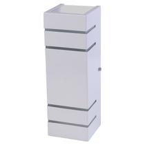 Arandela Retangular 4 Frisos Externa Interna Muro Parede Alumínio Branco - Rei da Iluminação