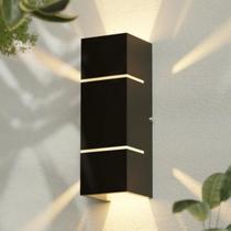 Arandela Retangular Em Alumínio Bivolt 2 Frisos E27 Halopin Áreas Internas E Externas