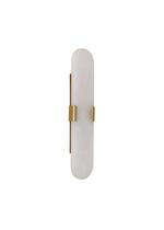 Arandela Retângular Mármore Pedra Branco Dourado Led 3000k 787