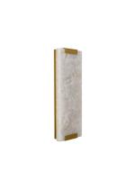Arandela Retângular Mármore Pedra Ônix Branco Dourado Led 3000k 40cm 786