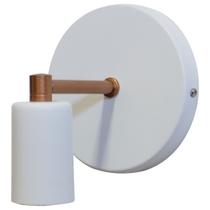 Arandela Retrô Industrial Branco com Cobre