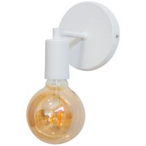 Arandela Retrô Industrial Branco + Lâmpada Led G95