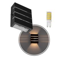 Arandela Slim Alumínio 3 Frisos Ext. Preta + LED G9 Br. Quente ST2772 Arandela Slim Alumínio 3 Frisos Ext. Preta + LED G9 Br. Quente ST2772
