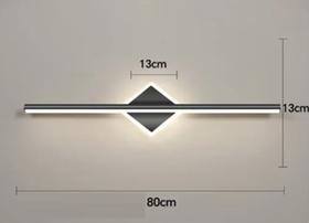 Arandela Slim Moderna Linear Perfil p/ Fita LED (inclusa) 60 ou 80cm