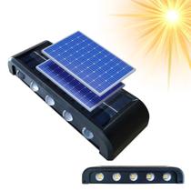 Arandela solar 10 leds jardim escadas muros prova dágua